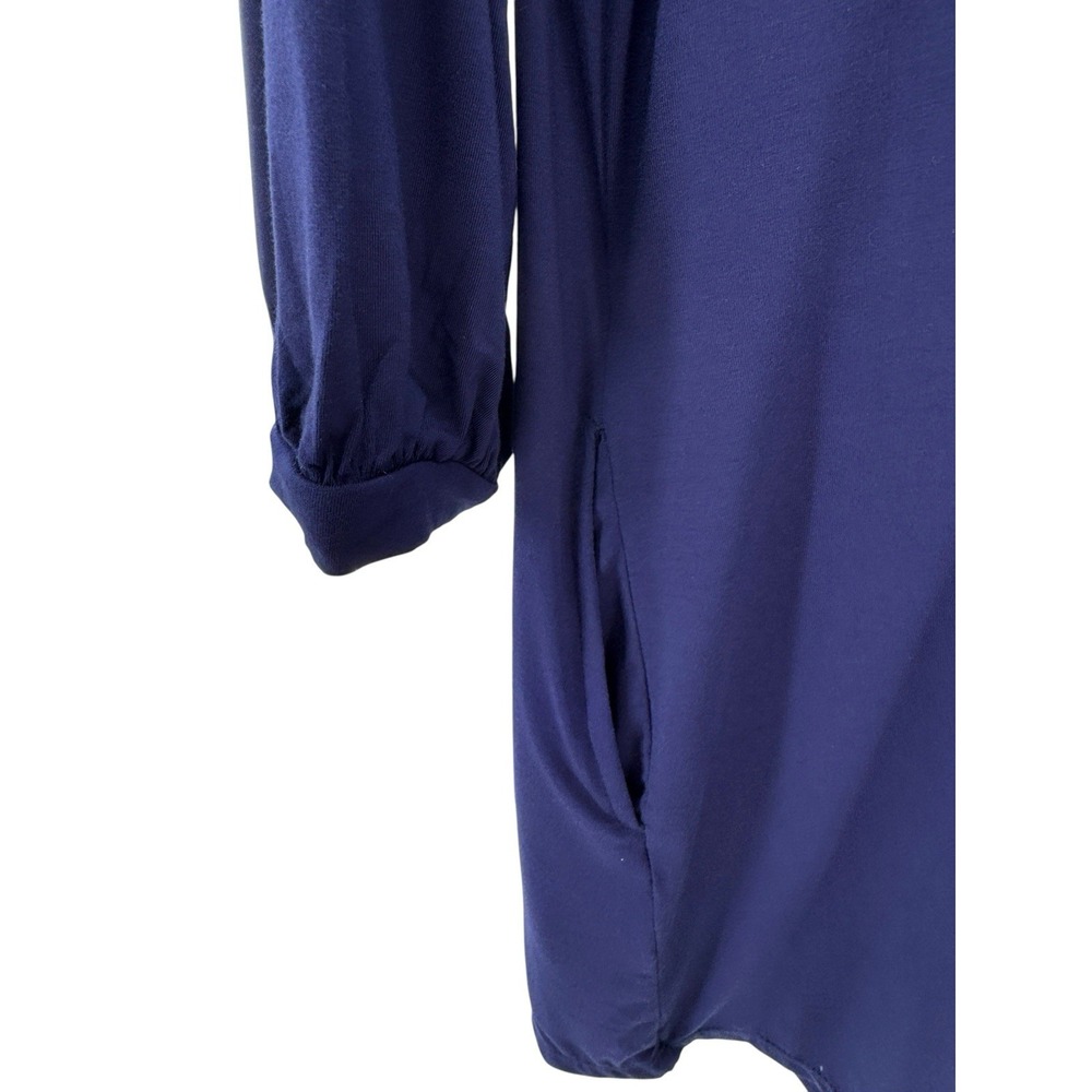 La Blanca Ruched Tunic Cover-Up Swim Beach Dress Blue Gold Beads Size Small NWT - Picture 7 of 9